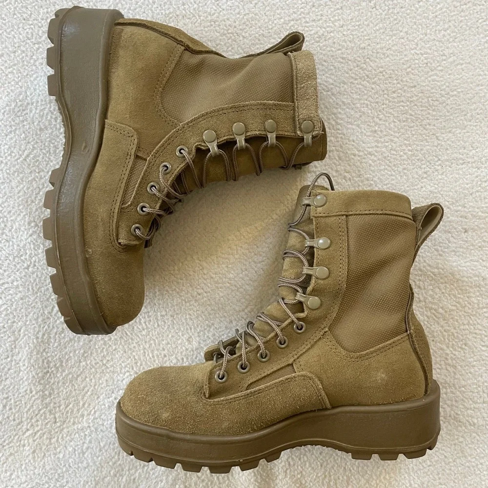 Altama Combat Boots‎ Mens 5R Tan Suede Vibram Military Flight SPE1C1